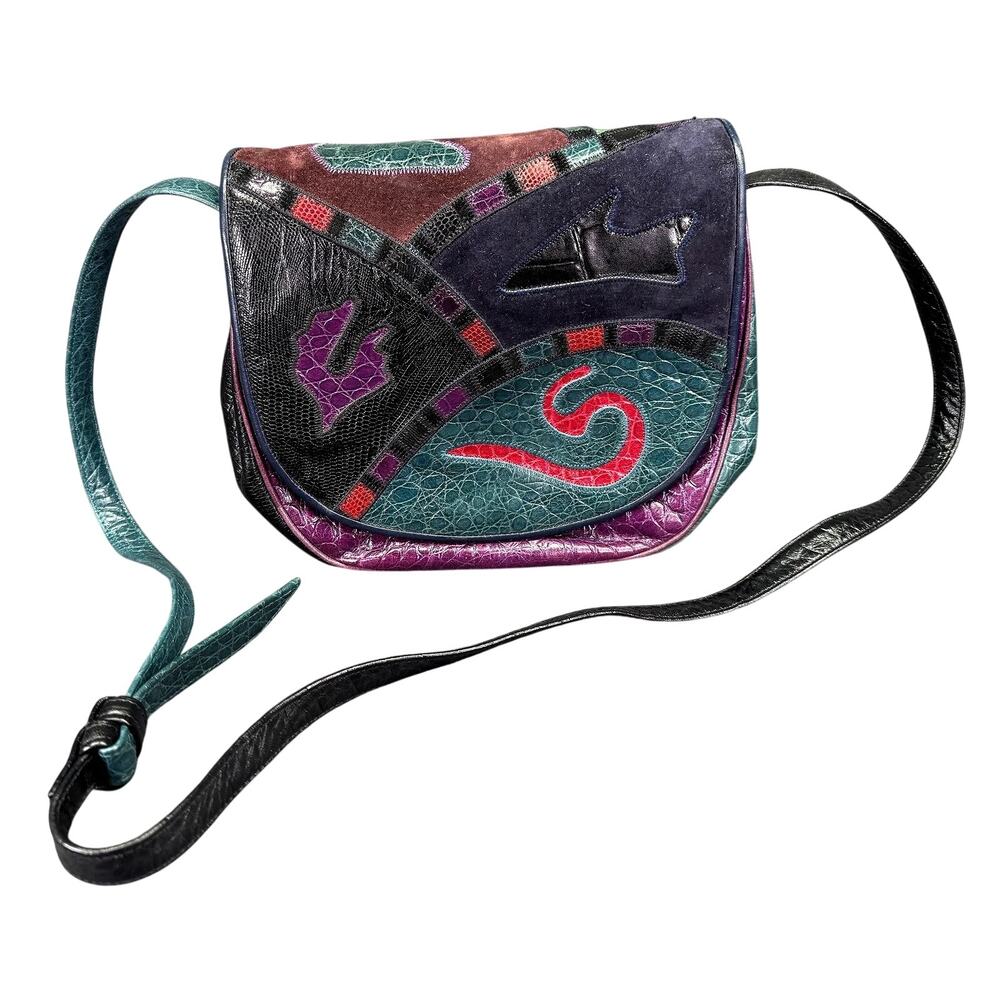 Vintage. Sharif, Patchwork, Leather, Crossbody Bag - Picture 3 of 11